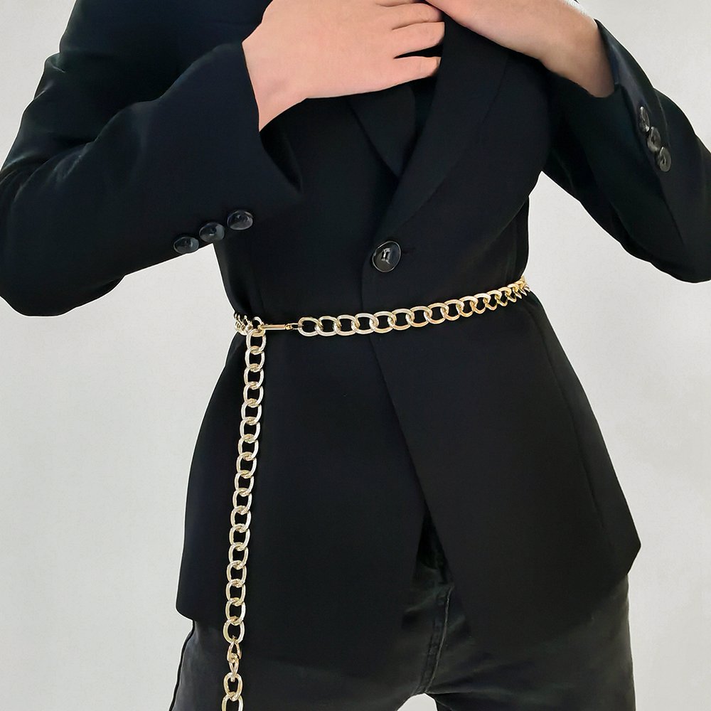 Gold Waist Chain for Women - Retro Blouse Dress Accessory