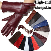 Warm Touch Sheepskin Gloves for Women - Black Velvet Short Thumb