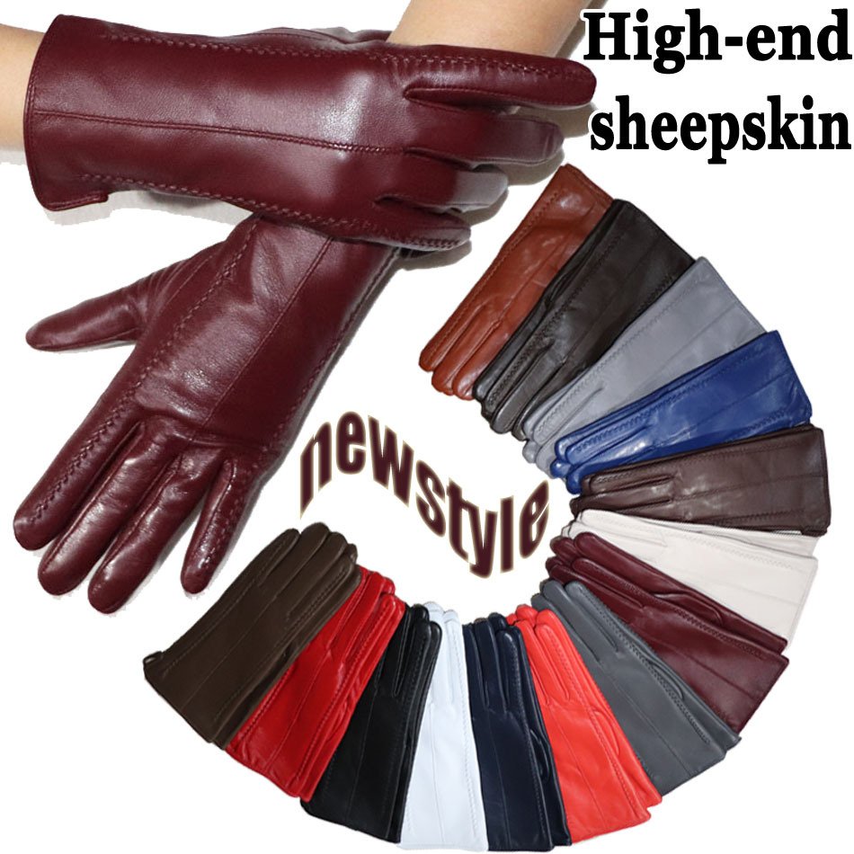 Warm Touch Sheepskin Gloves for Women - Black Velvet Short Thumb
