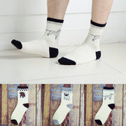 Fun Cartoon Dog Socks for Men - Autumn Winter Socks 100% Cotton