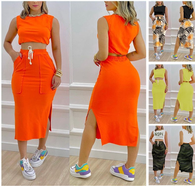 Urban Women's Jumpsuit Skirt Suit with Print