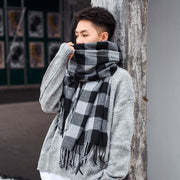 Plaid Faux Cashmere Scarf for Men