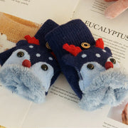 Kids' Warm Half Finger Gloves for Cold Weather