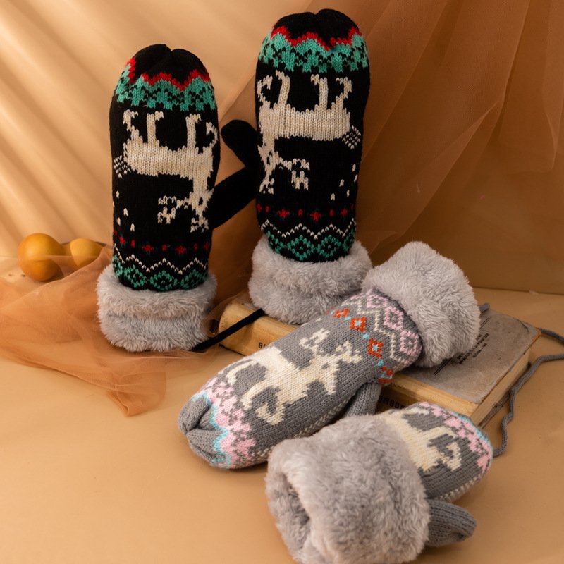 Warm Finger Knitted Gloves for Women