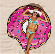 Seaside Donut Print Beach Towel