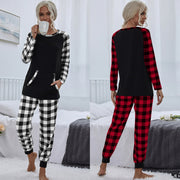 Women's Plaid Homewear Casual Loose Outfit