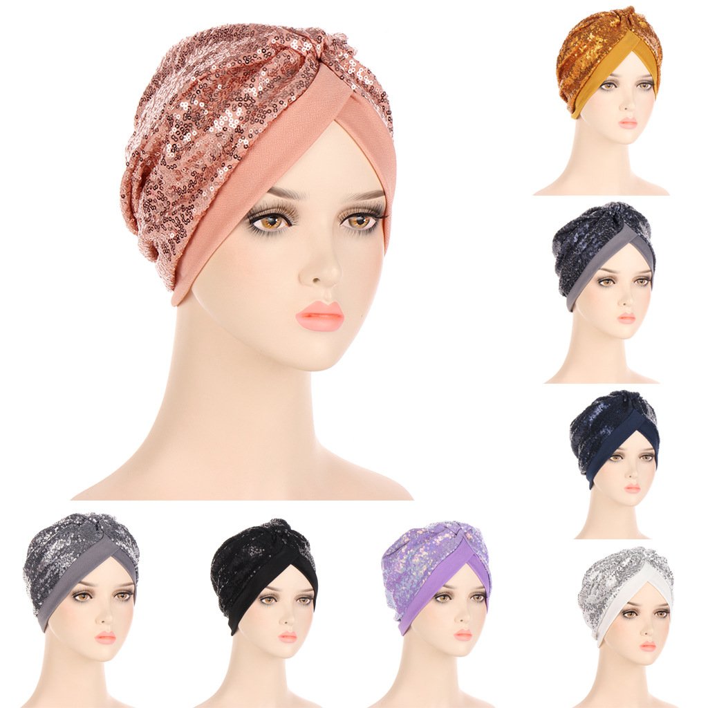 Sequin Turban Hat