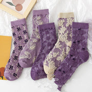 Floral Spring & Autumn Long Socks for Women