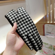 Warm Plaid Gloves for Women - Velvet & Wool Blend