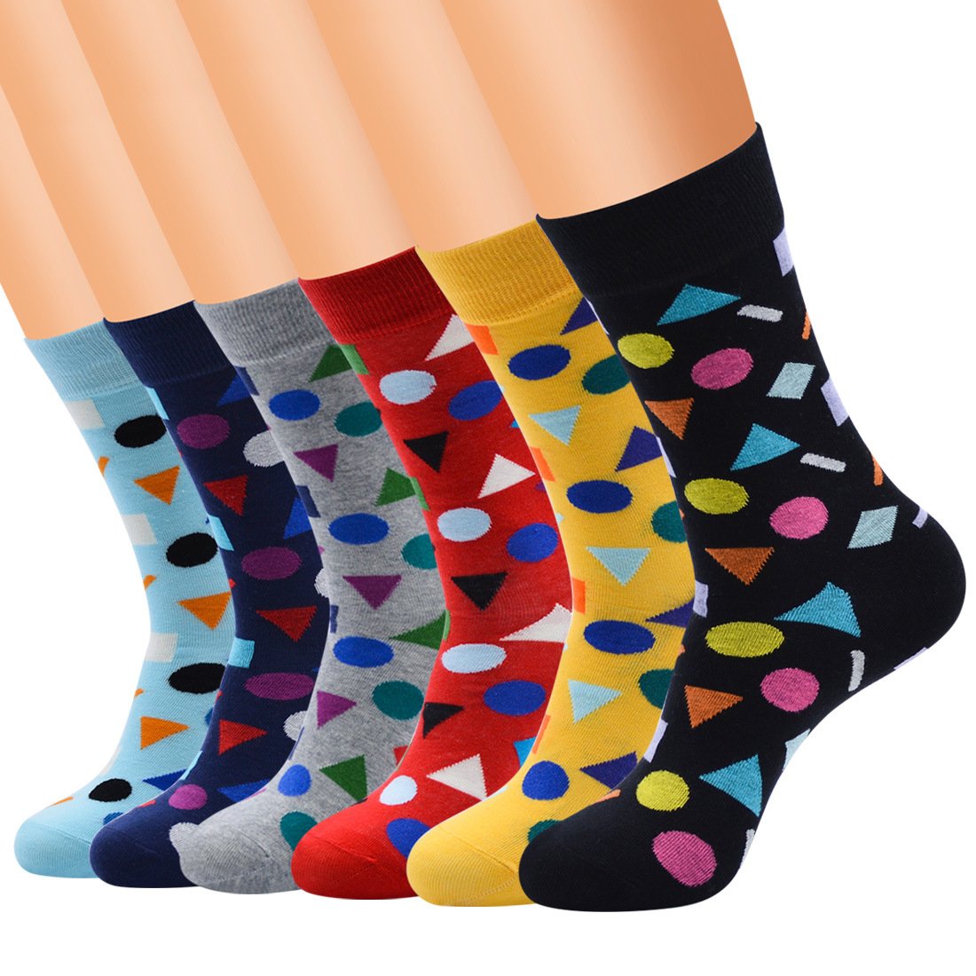 Contrast Color Men's Cotton Long Socks