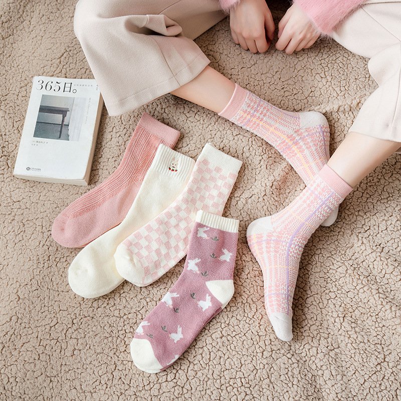 Soft Pink Rabbit Socks for Women