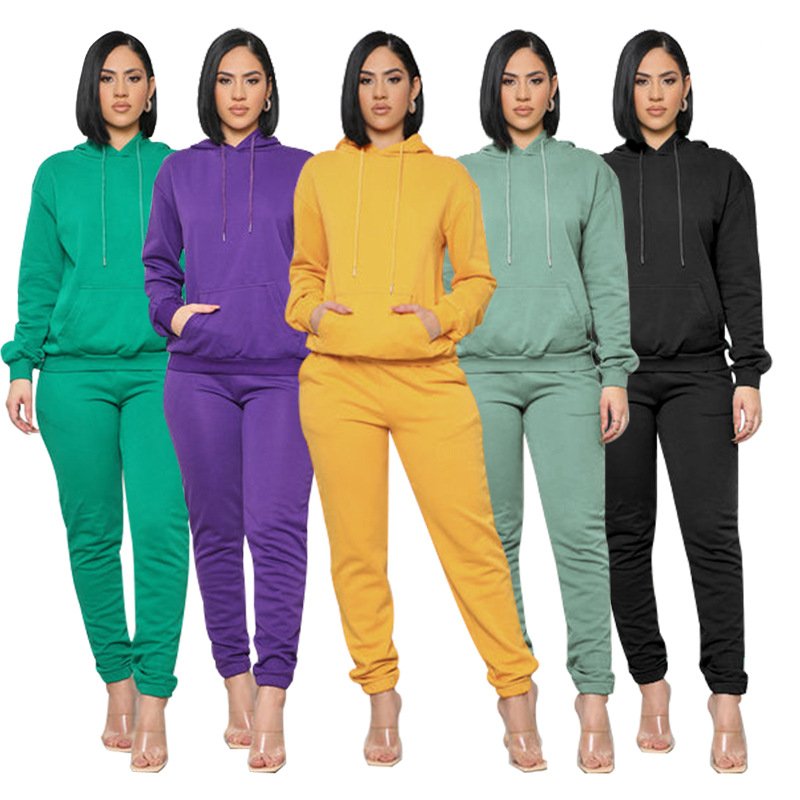 Women's Casual Hoodie Set with Trousers