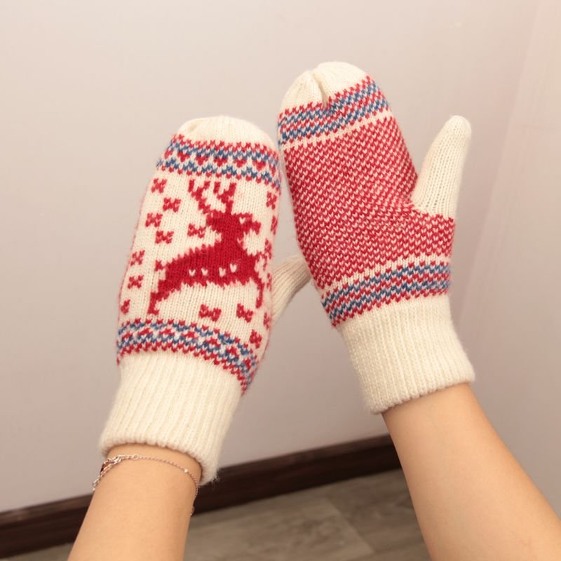 Thickened Wool Padded Gloves for Women