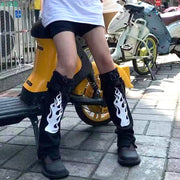 Gothic Japanese Punk Tube Socks - Black