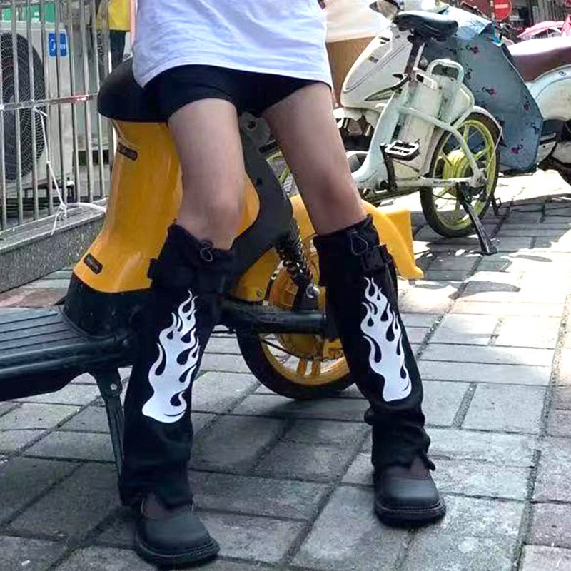Gothic Japanese Punk Tube Socks - Black