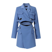 High-Waist Two-Piece Skirt Suit for Women