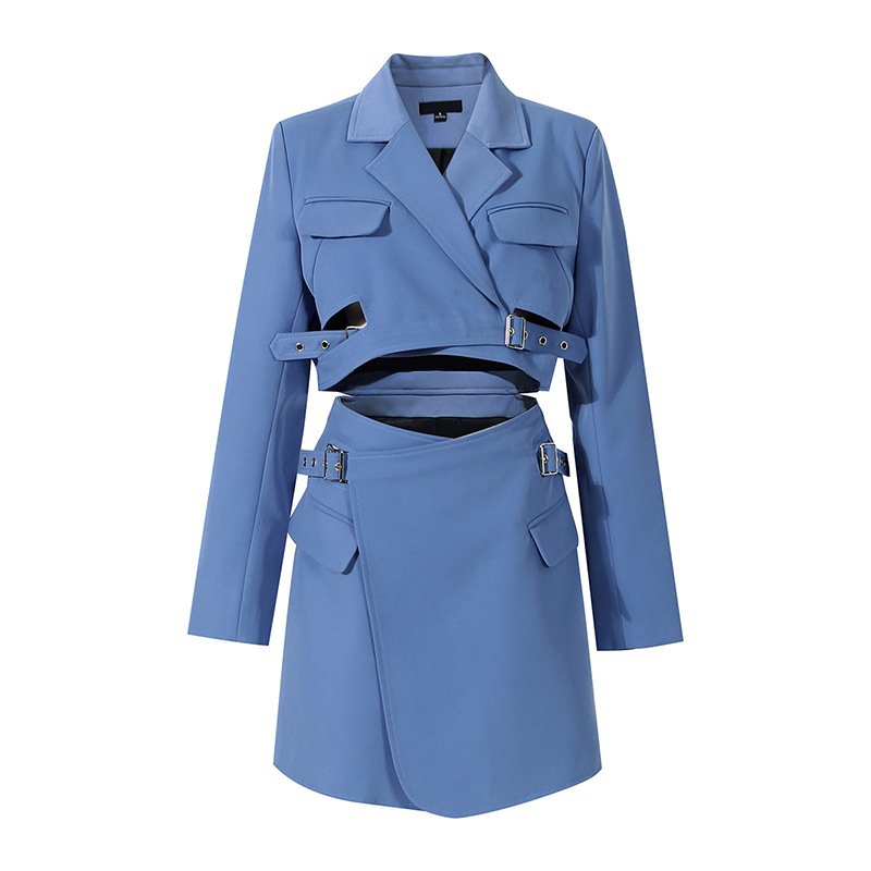 High-Waist Two-Piece Skirt Suit for Women