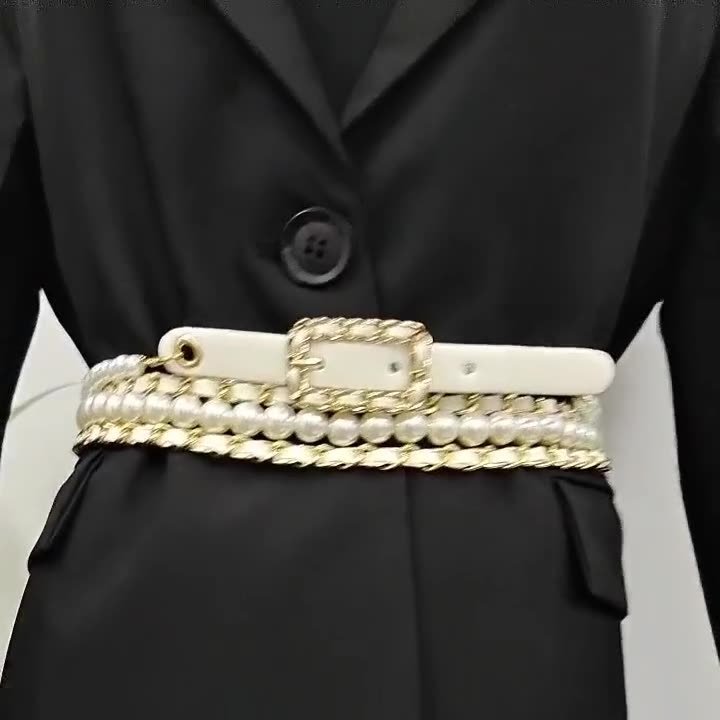 Gold Pearl Waist Chain Belt for Women