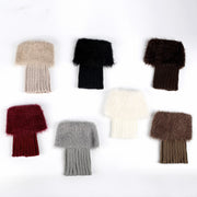 Warm Faux Fur Sock with Feather Yarn Flap