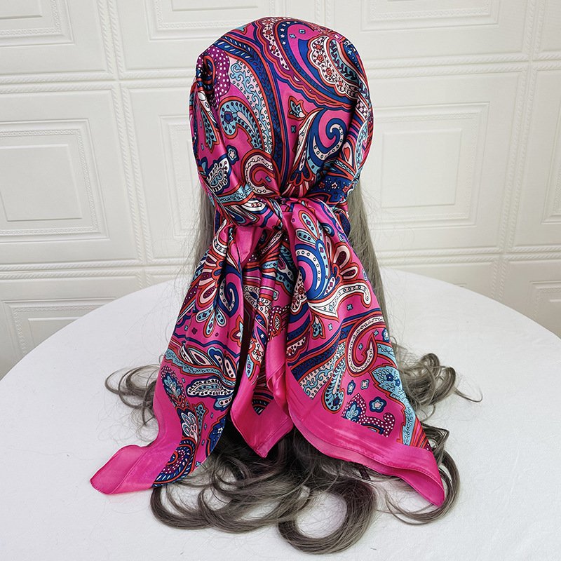 Soft Silk Square Scarf - Cashew Fern Length 90cm
