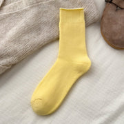 Warm Mid-Calf Cotton Socks for Women