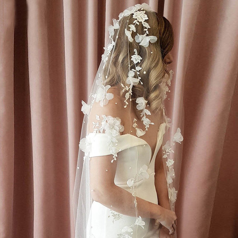 Floral Bridal Headdress with Hair Comb