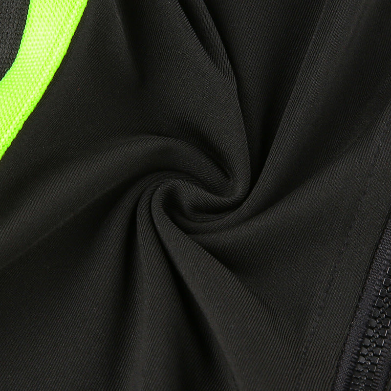 Sports Contrast Color Webbing Stitching Zipper Slim Fit All-inclusive One-piece Fitness suit