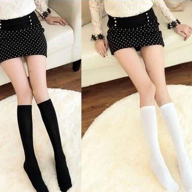 Black Velvet Calf Socks for Women