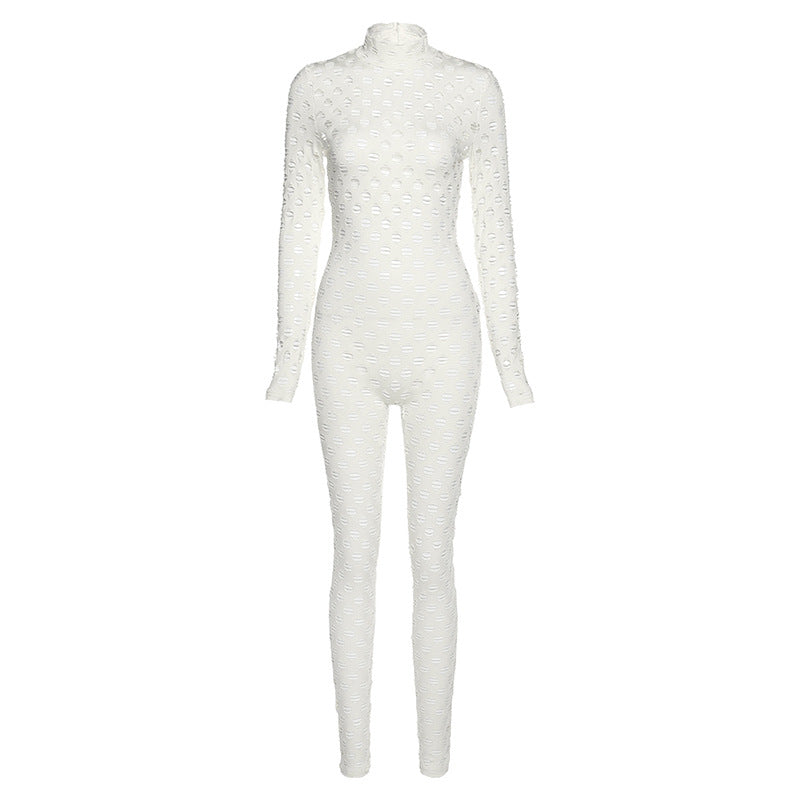 Autumn And Winter Women's New Fashion Sexy Hollow Sports Jumpsuit