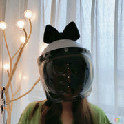 Cute Girl Motorcycle Helmet Ornament Space Cotton Bow