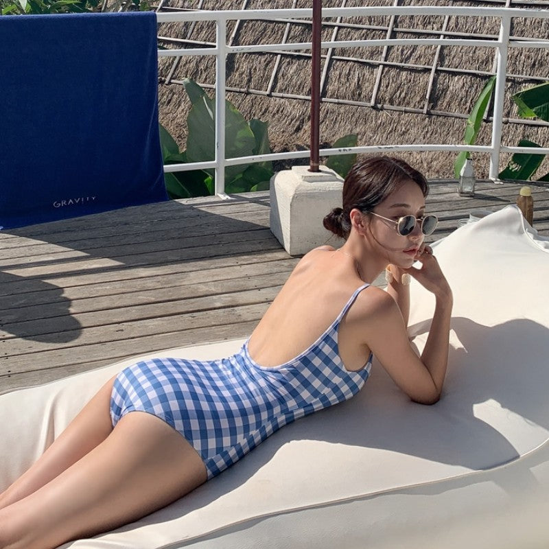 The New Split High Waist Bikini Two-Piece Suit Gathered Small Breasts Swimwear