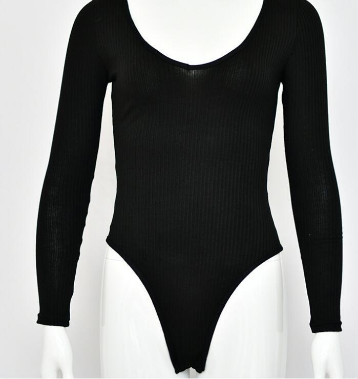 Autumn And Winter Sexy Slim Bottoming Long-sleeved T-shirt Solid Color One-piece Bottoming Shirt