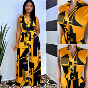 New Autumn Dress Long V-neck One-piece Pants
