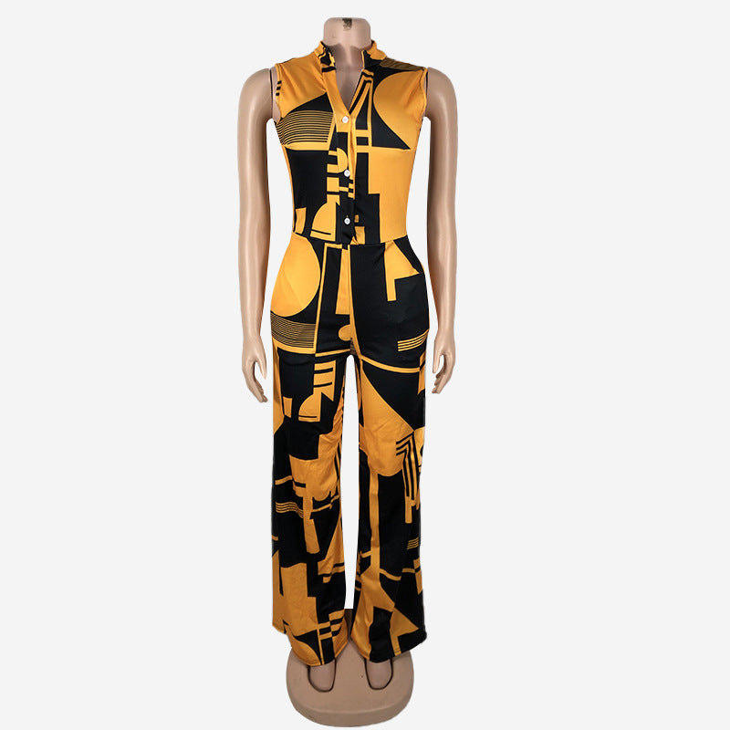 New Autumn Dress Long V-neck One-piece Pants