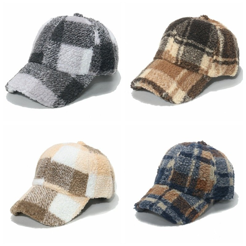 Warm Plaid Baseball Cap