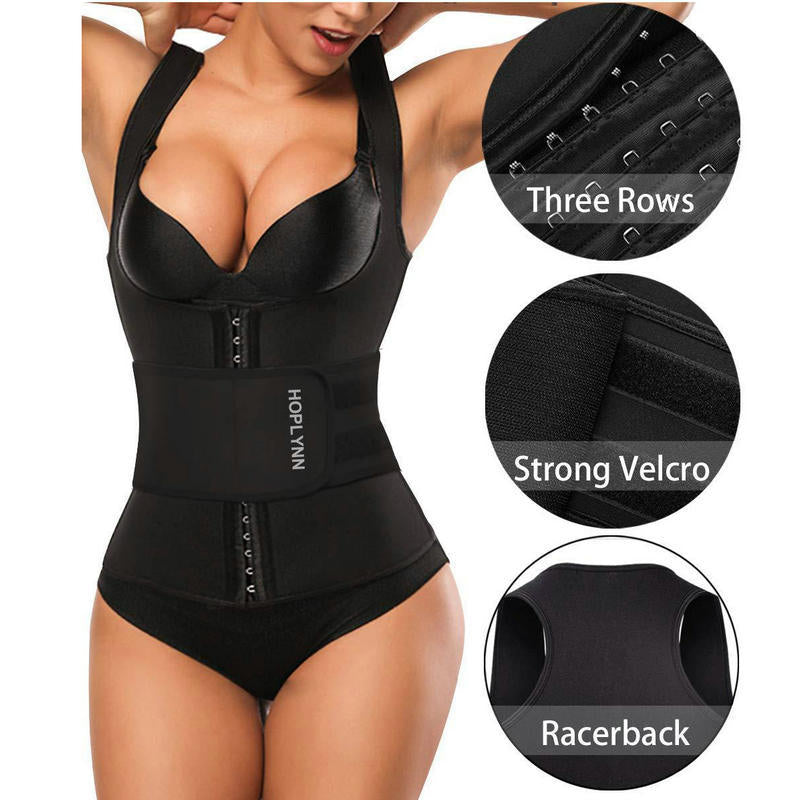 Sweat-wicking Zippered Waistcoat And Abdomen Corset