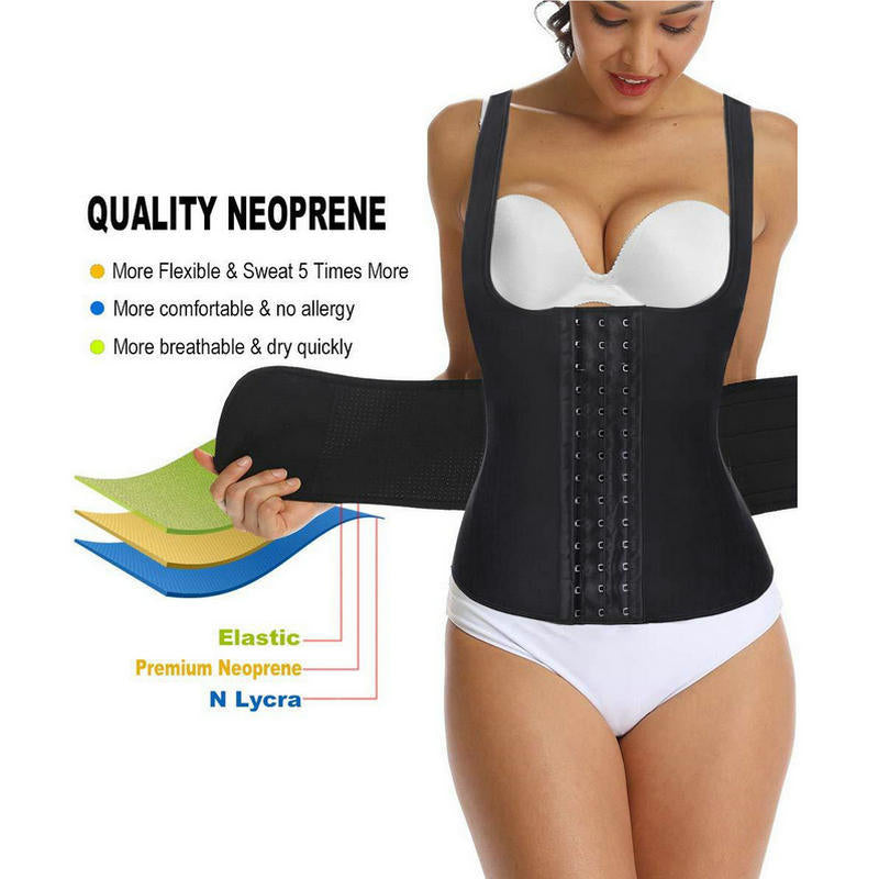 Sweat-wicking Zippered Waistcoat And Abdomen Corset