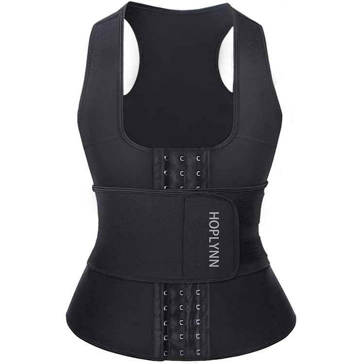 Sweat-wicking Zippered Waistcoat And Abdomen Corset