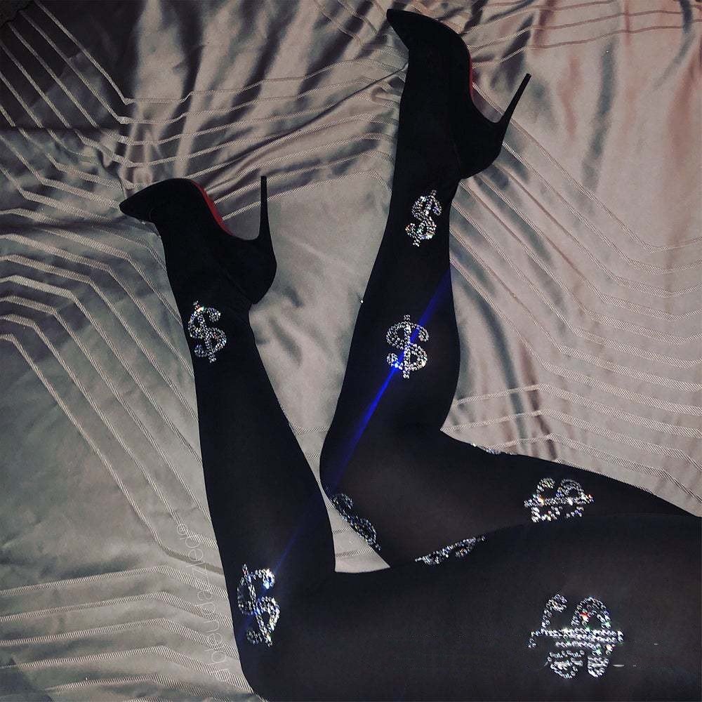 Mid-Thigh Bright Patterned Jumpsuit Socks for Women