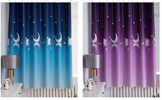 Simple and Modern Rural Home Bedroom Shading Printed Curtain Fabric