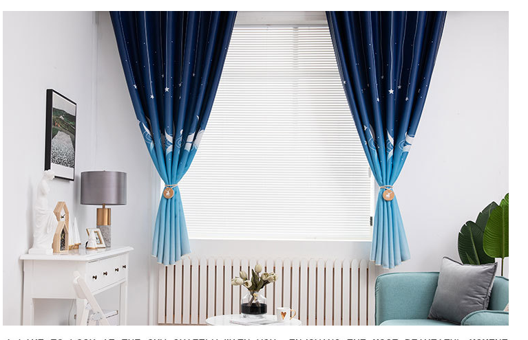 Simple and Modern Rural Home Bedroom Shading Printed Curtain Fabric