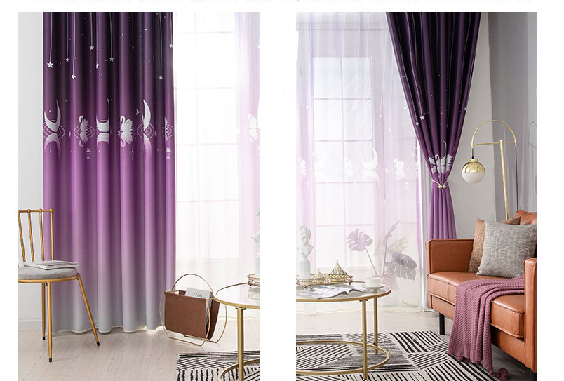 Simple and Modern Rural Home Bedroom Shading Printed Curtain Fabric