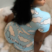 Women's One-Piece Home Printed Slim Slimming Sexy One-Piece