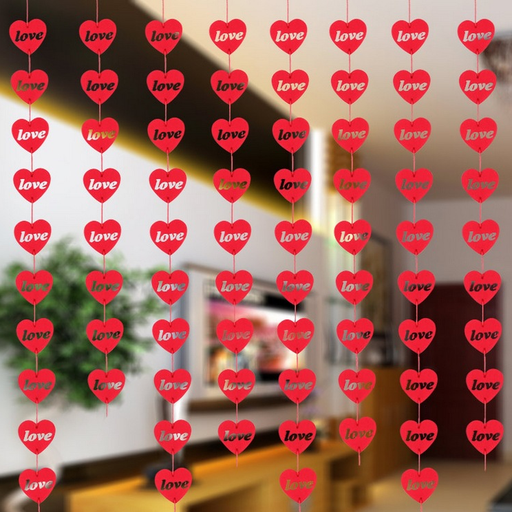 Heart Curtain Diy Non-woven Flower Curtain