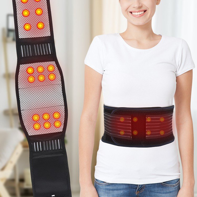Waist Support Belt with Self-Heating Magnet Plate