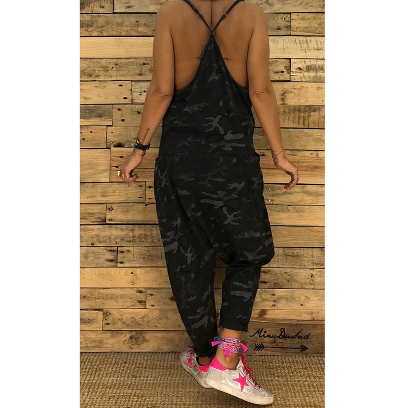 Women's Camouflage Suspender Jumpsuit
