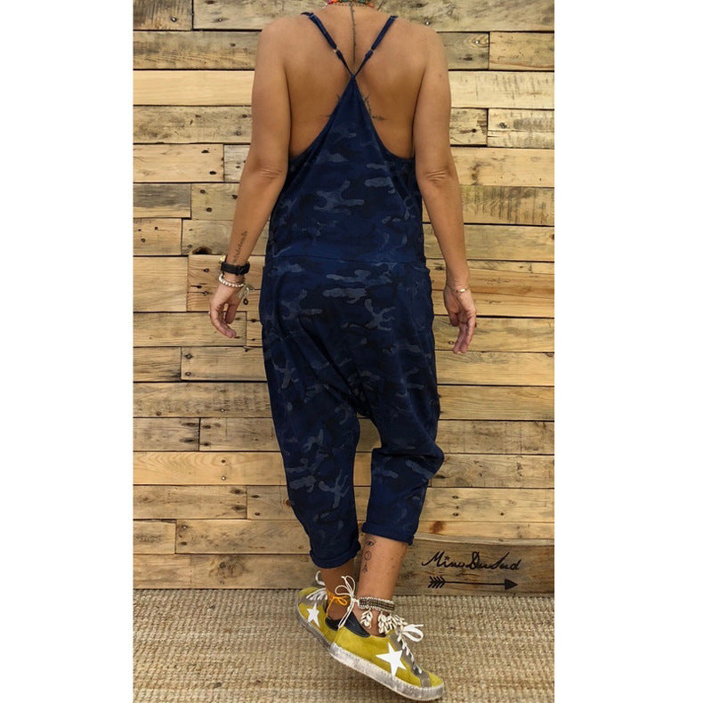 Women's Camouflage Suspender Jumpsuit