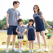 Men's Fashion Cotton Striped Short Sleeve Suit