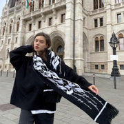 Double Sided Anime Elements Scarf for Women - Trendy Wind Style