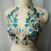 Colorful Gold Thread Embroidery Lace for Evening Gown